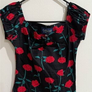 Black and Red Rose Top Collectif